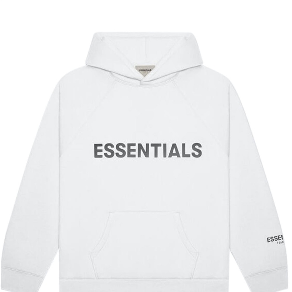 Fear of God Essentials White Pullover Hoodie